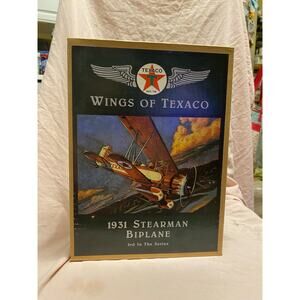Ertl Wings Of Texaco 1931 Stearman Biplane Airplane Coin Bank #3 - New in Box